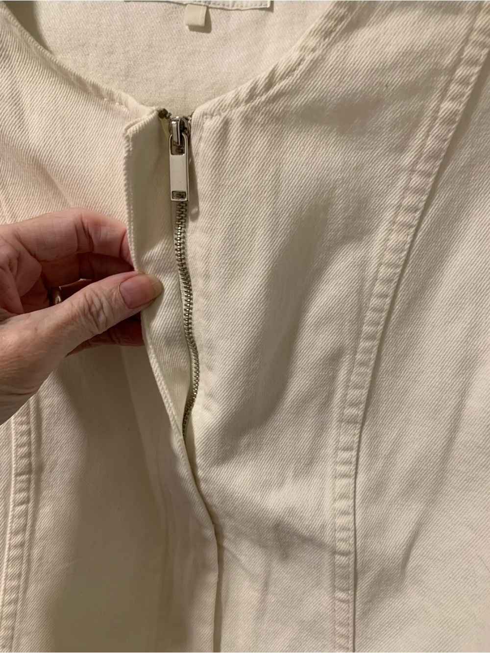 Zara Cream Denim Vest - Picture 2 of 4